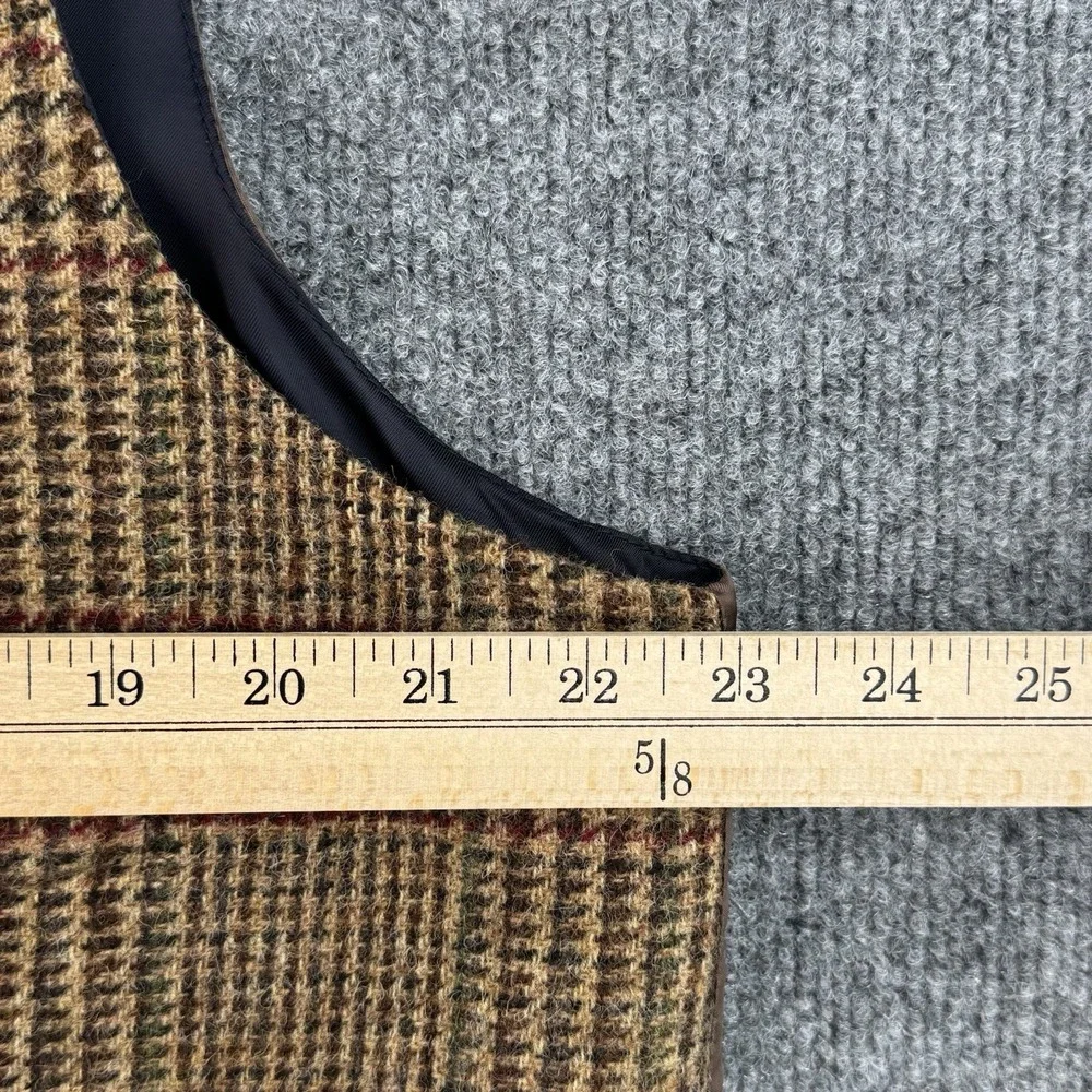 J. Crew Tweed Vest Men's XL Brown Houndstooth Moon British Quality 4 Pocket